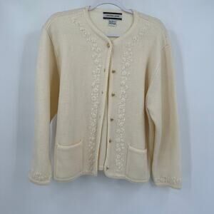Crystal Kobe Women Vintage Cardigan Sweater Sz L Floral Cottagecore Y2K Feminine